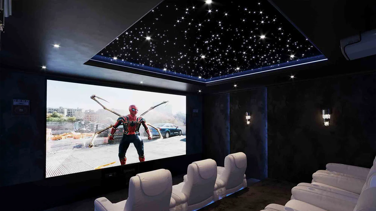 Elegant home cinema interiors with custom seating, acoustic wall treatments, ambient lighting, and premium AV equipment designed to avoid costly planning mistakes.