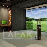 Luxury Home Cinema UAE design with premium recliner seating, surround sound speakers, ambient LED lighting, and a large projector screen in a modern villa interior