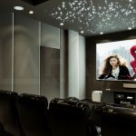 Fibre optic star ceiling lighting in a luxury home cinema
